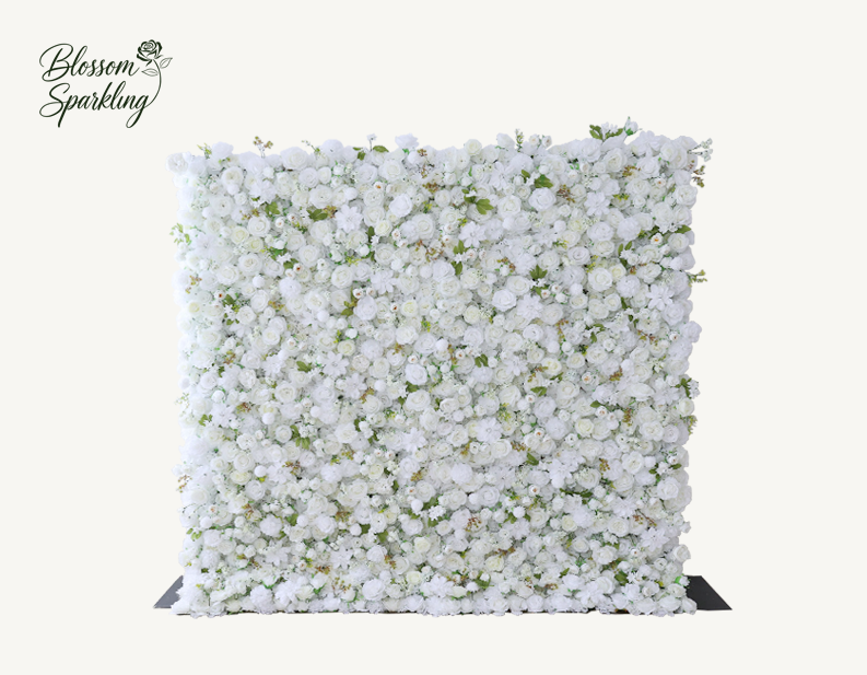 Fresh White & Green Wedding Flower Wall
